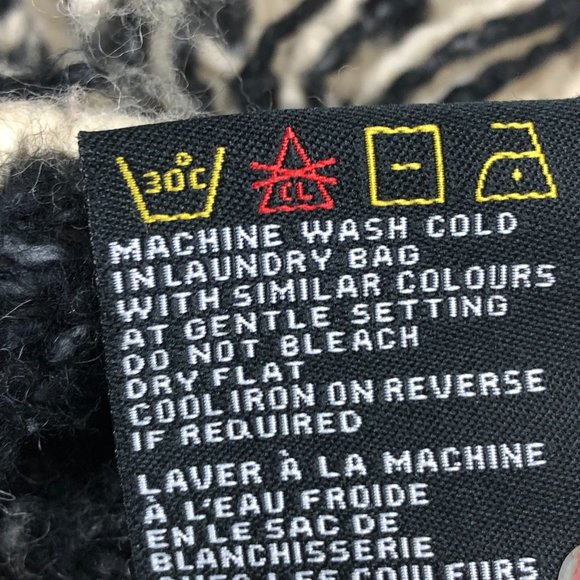 Press Cream & Black Cozy Boho Aztec Wool Blend Crew Neck Fringed Sweater Western - Picture 9 of 13